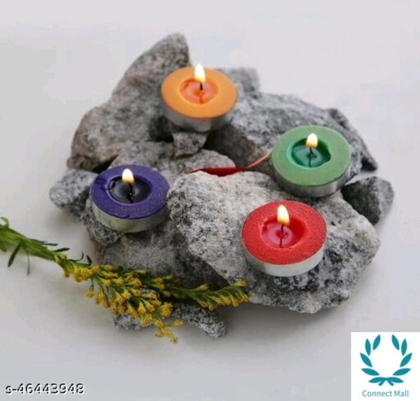 Multicolor Premium candle wick and wax, gently flicker without producing harmful black smoke - Free Size, Silicon